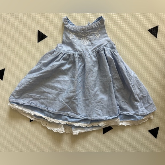 Dylan & Abby|Baby girl,toddler light blue cotton sundress,sleeveless in floral• - Picture 4 of 5